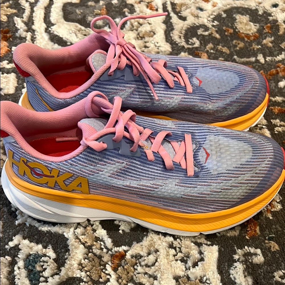 Hoka Blue and Pink Athletic shoes
